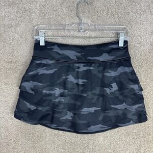 Athleta Girl Skort Girls XL/14 Black Gray Camo Lux Swing Athletic Tennis Pocket